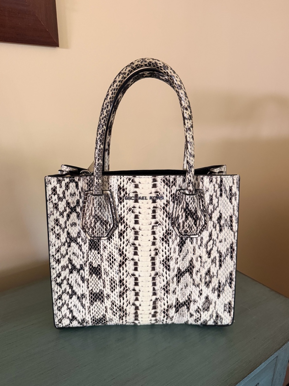 Michael Kors Black & White Real Snake-Skin Handbag